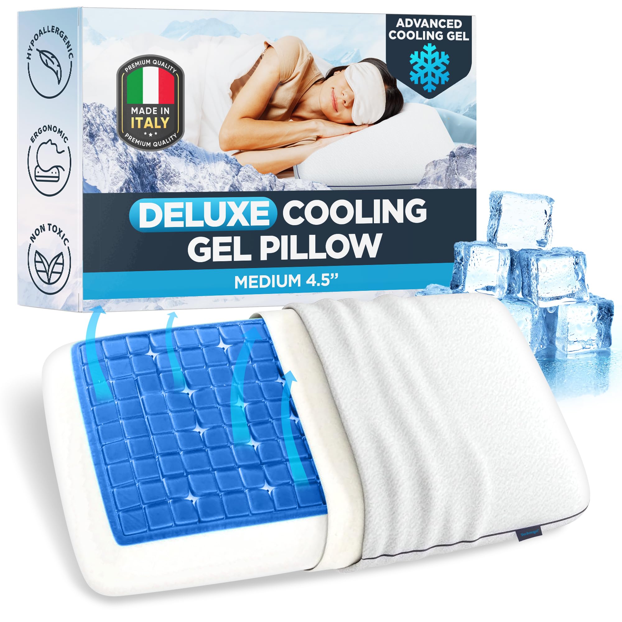 Amazon.com: Technogel Deluxe Cooling Gel Pillow - Patented Cooling